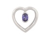 Miss Jewels CZ Solid 925 Silver Heart Pendant - Purple Photo