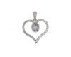 Miss Jewels CZ 925 Silver Heart Pendant - Light Purple Photo