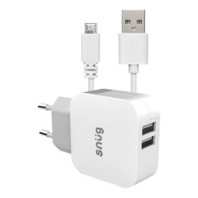 Photo of Snug Home Charger With Micro USB Charge & Sync Cable - White