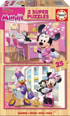 Photo of Educa Minnie & The Happy Helpers Wooden Puzzles - 2 x 25 Piece