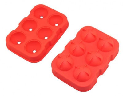 Gin Tribe 6 Giant Ball Boulders for Gin Ice Ball Tray Red