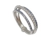 Miss Jewels 925 Silver Clear-Aqua CZ Wedding Band Photo