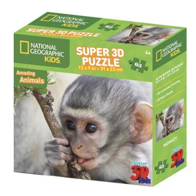 Photo of National Geographic Monkeys 3D Puzzle - 63 Piece