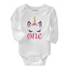 Qtees Africa First Birthday Unicorn Baby Grow Photo
