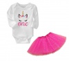 Qtees Africa First Birthday Unicorn Baby Grow & Tutu Photo