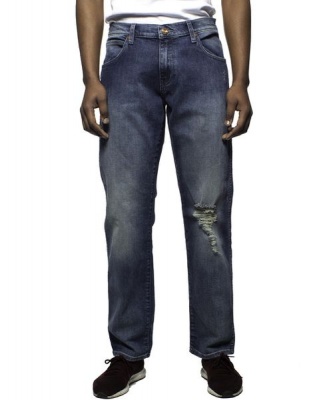 Wrangler Mens Greensboro Regular Tapered Jeans Crafted Indigo