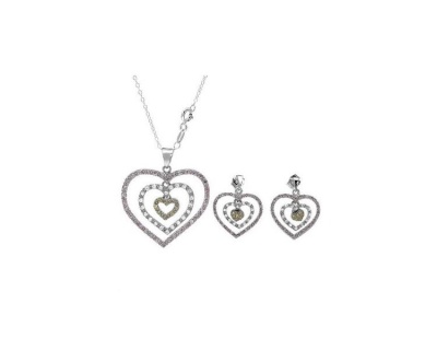 Photo of Miss Jewels 2.25ctw Heart Jewelery set in 925 Sterling Silver