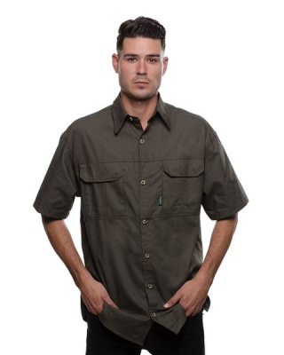 Photo of Wildway Men's Vented Bush Shirt - Olive