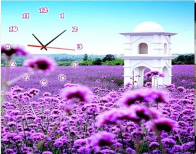 Photo of LASA Wall Art Painting with Clock - Lavender