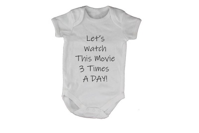 Photo of Let's Watch this Movie 3 Times a Day! Baby Grow - White