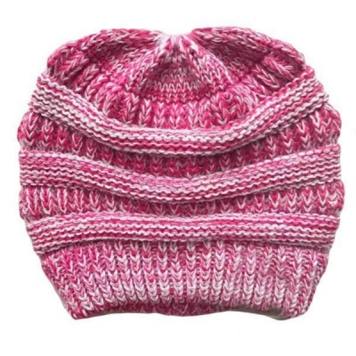 Beanie for Pony Tail Cerise Pink