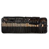 32 Piece Synthetic Hair Cosmetic Makeup Brush Set - Black Photo
