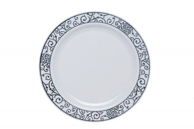 Photo of Gizmo - Elegant Plastic 19cm Silver Lace Rim Plates - Set Of 4