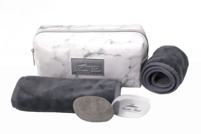 Photo of Wonder Towel White Marble Luxury Cosmetic Bag Collection - Grey