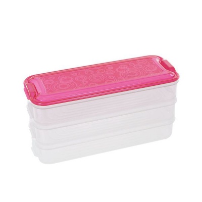 Photo of Iconix 3 Tier Stackable Food Storage Containers - Pink