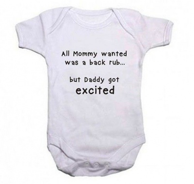Photo of Qtees Africa All Mommy Wanted Was a Back Rub Baby Grow - Short Sleeve