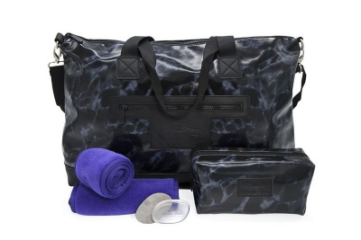 Photo of Wonder Towel Black Marble Tote and Beauty Bag Collection - Purple
