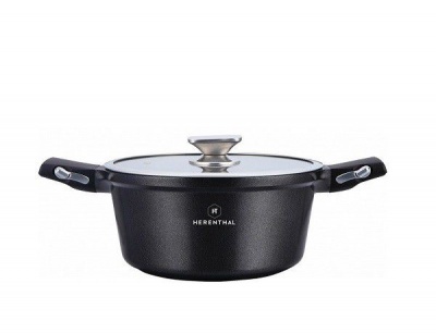 Photo of Royalty Line Herenthal 20cm Greblon Non-Stick C3 Coating Casserole with Lid - Black