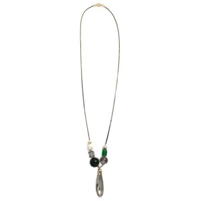 Photo of Bella Bella Faceted Drop Green Bead Necklace