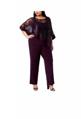 Photo of Sequined Lace Pantsuit - Purple
