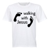 Unisex Walking with Jesus T-Shirt - White Photo