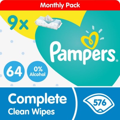 Photo of Pampers Complete Clean Baby Wipes - 9 x 64 - 576 Wipes