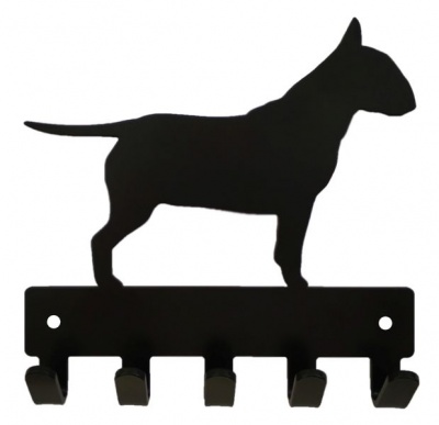 Photo of Eboy Steel Bull Terrier Key Rack & Leash Hanger - 5 Hooks - Black