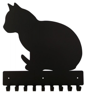 Photo of Eboy Steel Cat sitting Key Rack & Dog Leash Hanger with 9 Hooks