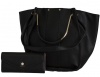 Fino Faux Leather Handbag & Purse Set - Black Photo