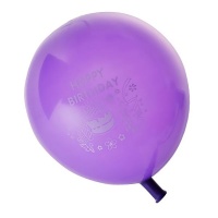 Bulk Pack x24 Happy Birthday Print Helium Balloons Purple