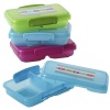 Bulk Pack x 6 Lunch Box With Clips 2-Division 16x10x3cm . Photo