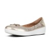 FitFlop Superbendy Leather Ballerinas - Metallic Silver Photo