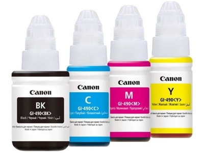 Photo of Canon Bottles Ink GI 490 Black Cyan Magenta & Yellow