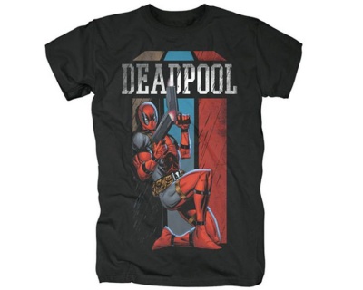 Photo of RockTs Mens Deadpool Retro Stripes T-Shirt movie