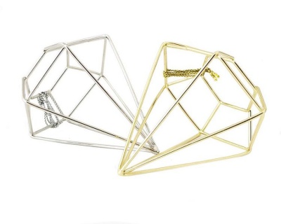 Photo of Tassels - Geometric Wireframe Diamond Hangers - Silver & Gold