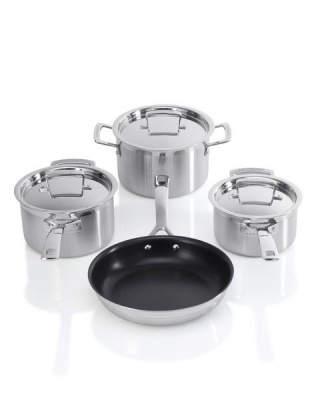 Photo of Le Creuset Classic Stainless Steel 4 Piece Cookware Set
