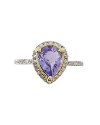 Photo of Miss Jewels -1.11ct Tanzanite and Diamond 14K Gold Engagement Ring