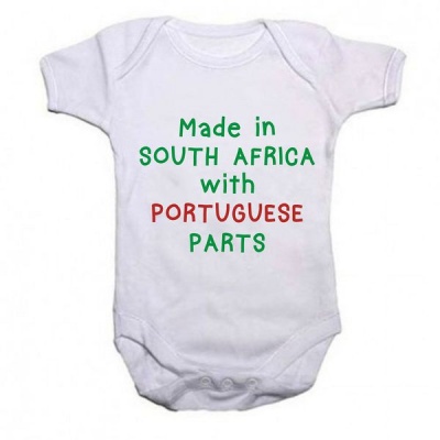 Photo of Qtees Africa Made in SA with Portuguese Parts Baby Grow