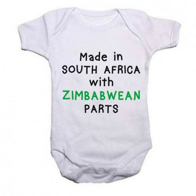 Photo of Qtees Africa Made in SA with Zimbabwean Parts Baby Grow