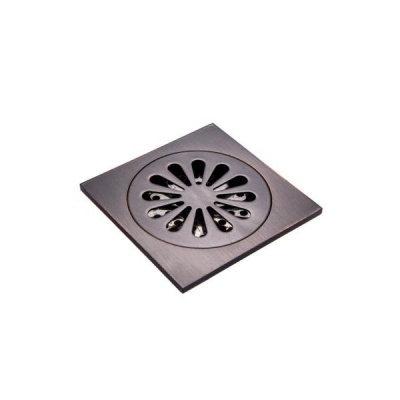 Photo of Blackened Brass Square Drain Cover