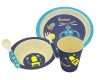 Kids Feeding Set Bamboo 5 Piece - Robots Photo