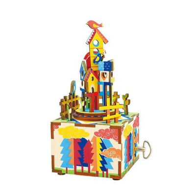Photo of Robotime Castle in the Sky Musical Box - 3D Wooden Puzzle Gift