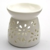 Pamper Hamper - Ceramic Leaf Embossed Oil Burner - White Photo