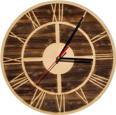 Photo of Wall Clock-Engraved Hardwood - Frame on Wood