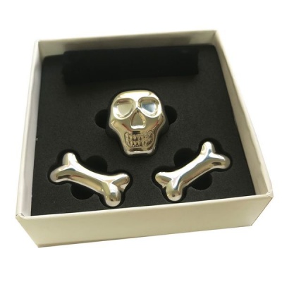 Photo of Skull Shape & Bone Model Stainless Steel Ice Cubes - Pack of 3