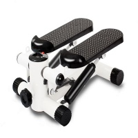 Mini Stepper Trainer Fitness with Power Ropes Silvery White