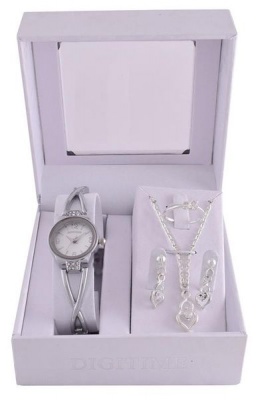 Photo of Digitime Women's Heart Twist Watch Set - Silver