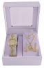 Digitime Women's Oval Watch Set - Gold Photo
