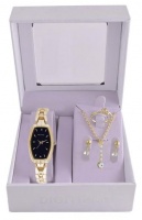 Digitime Womens Raindrops Watch Set Gold