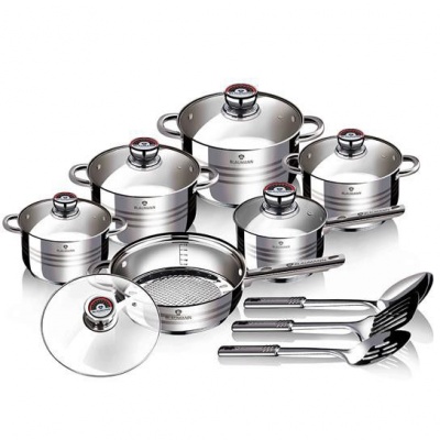 Photo of Blaumann 15-Piece Stainless Steel Jumbo Cookware Set - Gourmet Line